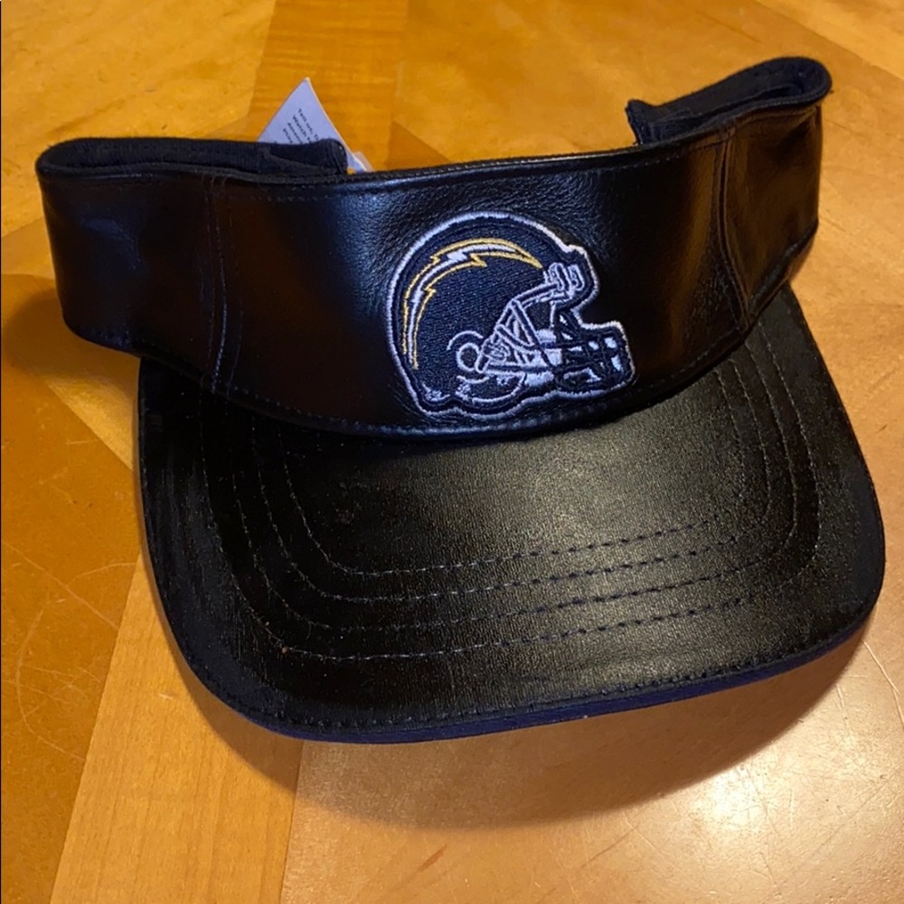 Vintage leather Reebok Chargers visor with tags